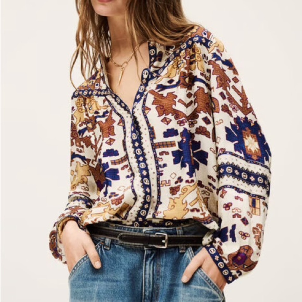 Ba&sh VARONE Printed Blouse - Picture 4 of 5